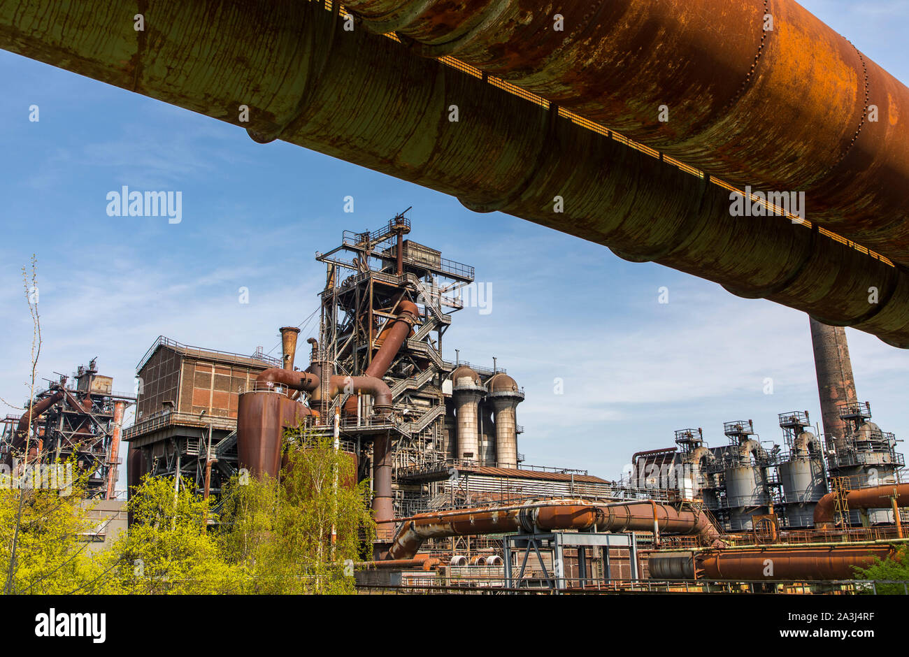 Duisburg Landscape Park, North, former steel mill, in Duisburg Meidrich, blast furnace 5, Germany Stock Photo