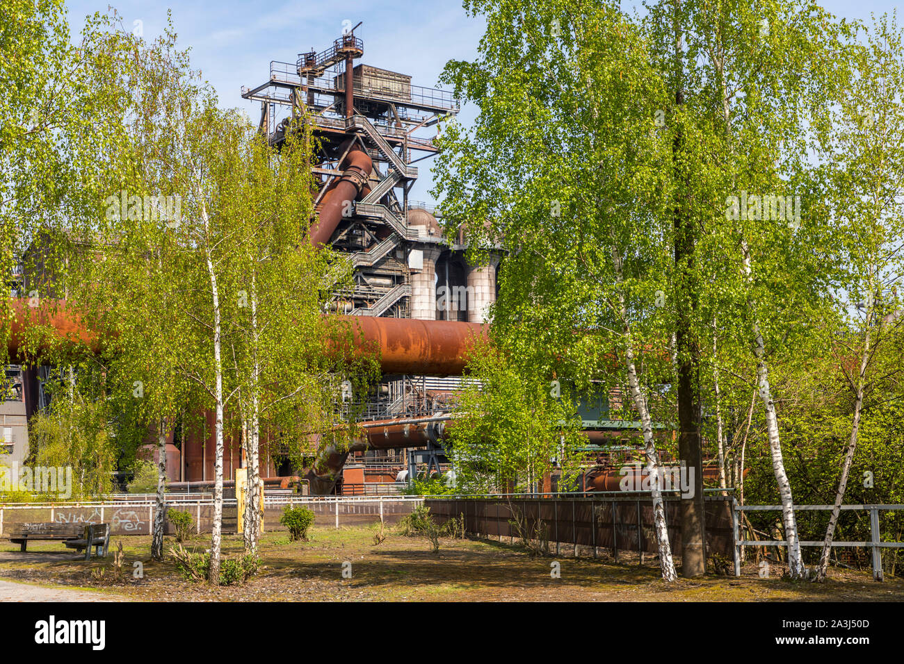 Duisburg Landscape Park, North, former steel mill, in Duisburg Meidrich, blast furnace 5, Germany Stock Photo