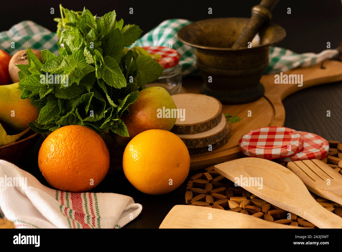 Fruits and vegetables organics Stock Photo