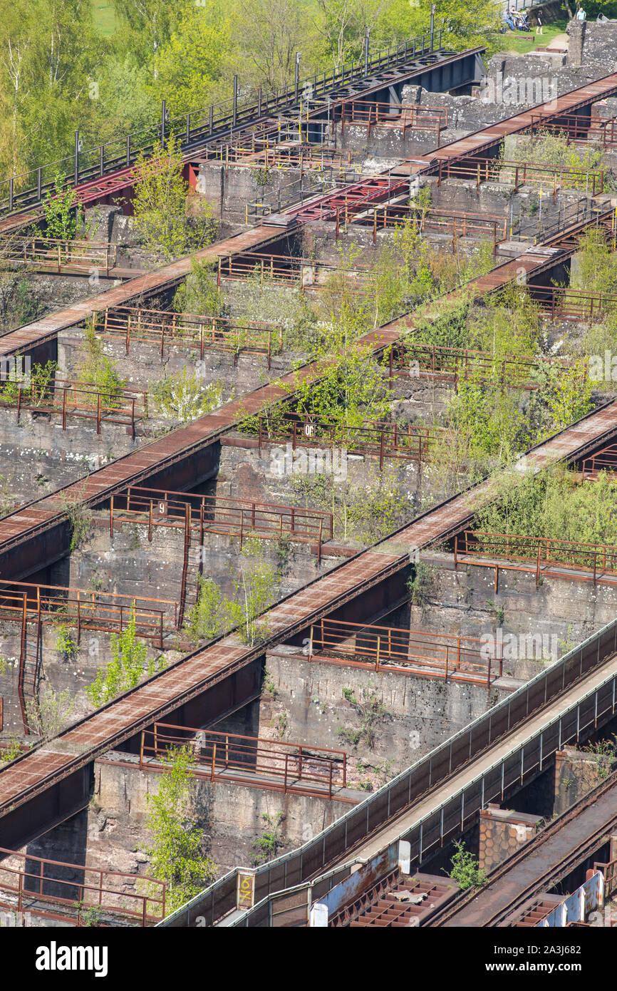 Duisburg Landscape Park, North, former steel mill, in Duisburg Meidrich, storage bunker, Germany Stock Photo