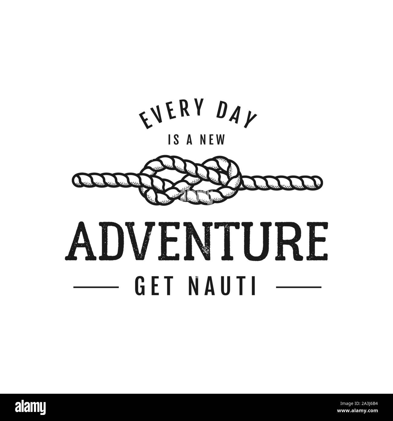 Nautical adventure style vintage print design for t-shirt, logos or ...
