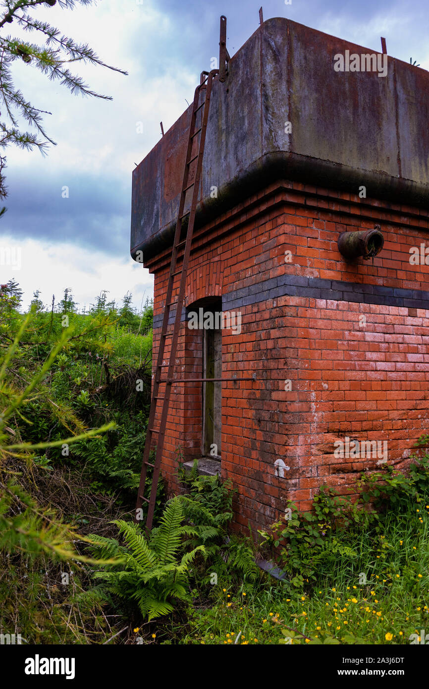 Abandoned narrow gauge railway station at Parkmore, Glenariffe, County