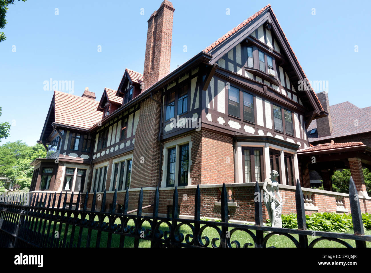 Regentrified Cathedral Hill neighborhood historic mansion. St Paul Minnesota MN USA Stock Photo