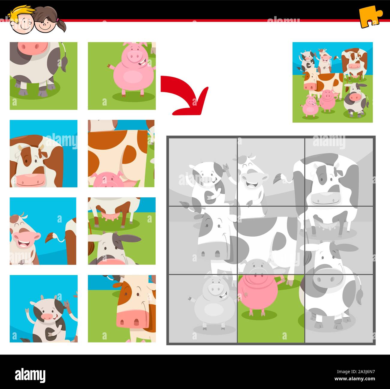 Online Puzzle Games for Young Children: Cow