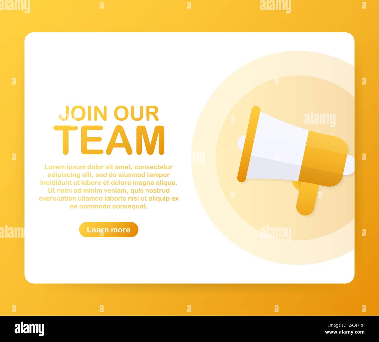 Megaphone Hand, business concept with text join our team. Vector stock ...