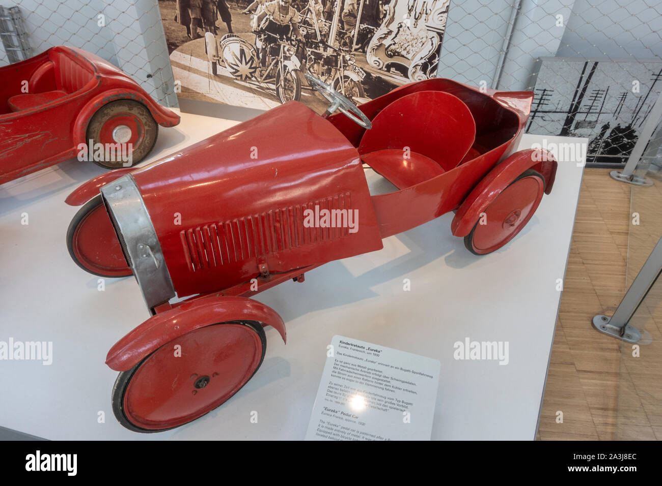 A "Eureka" pedal car (c 1930) in the Deutsches Museum Verkehrszentrum  (German Transport Museum), Munich, Bavaria, Germany Stock Photo - Alamy