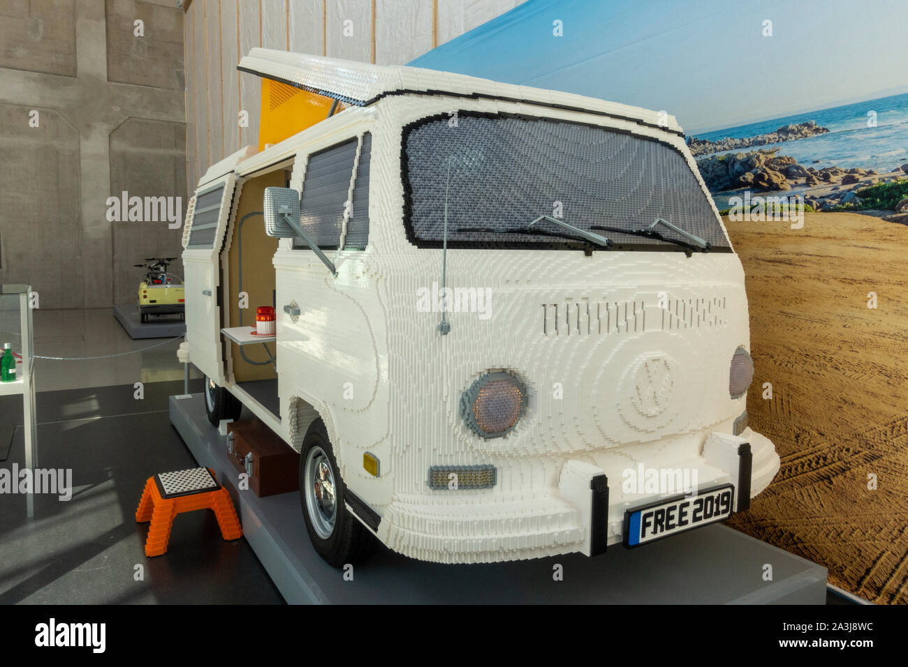 A VW minicus (camper van) made entirely of Lego pieces in the Deutsches  Museum Verkehrszentrum (German Transport Museum), Munich, Bavaria, Germany  Stock Photo - Alamy