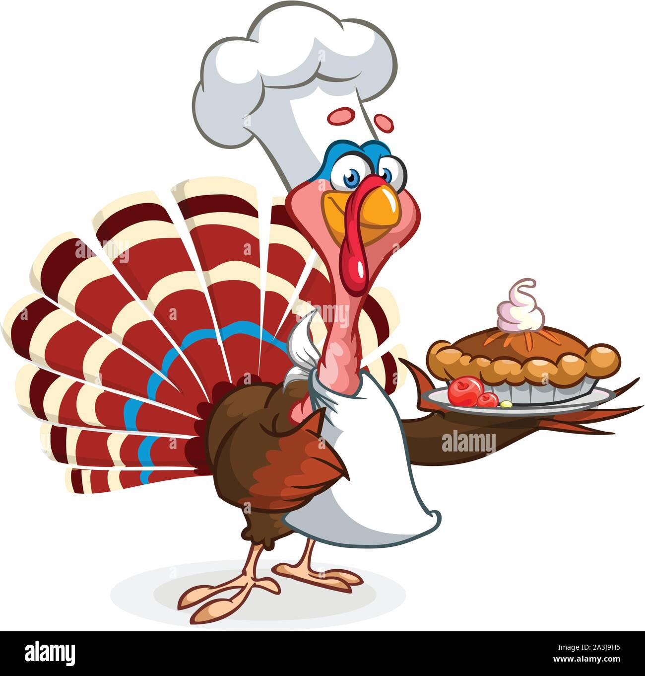 Thanksgiving turkey chief cook serving pumpkin pie. Vector cartoon Stock Vector Image & Art - Alamy Thanksgiving turkey chief cook serving pumpkin pie. Vector cartoon Stock Vector Image & Art - Alamy