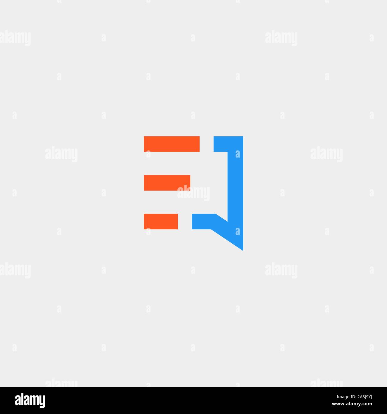 Letter E Chat Logo Template Vector Design Stock Vector