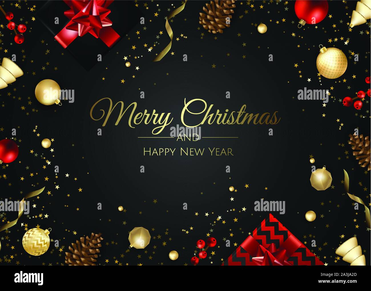Merry Christmas and Happy New Year. Xmas background with gift box ...