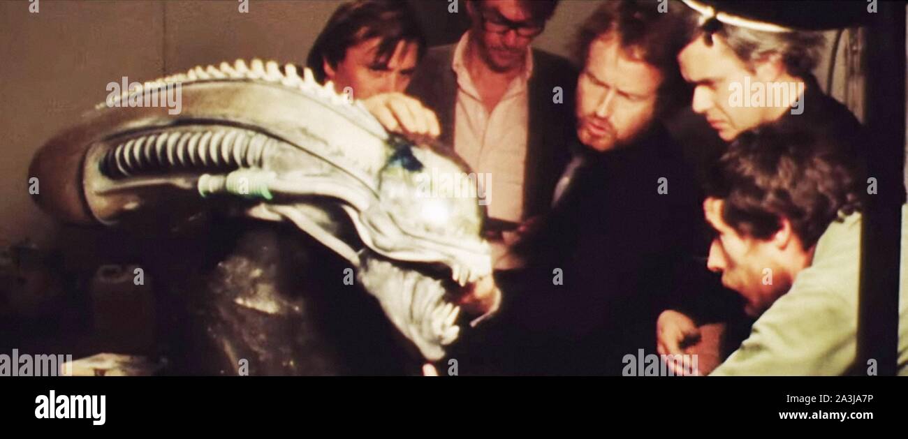MEMORY THE ORIGINS OF ALIEN, from left during preproduction on ALIEN, 1979, starting 2nd from