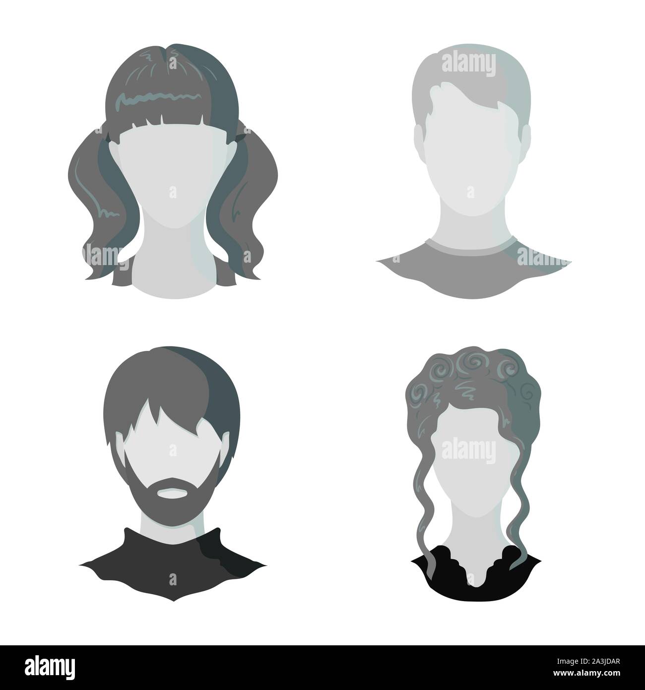 Vector design of character and profile symbol. Set of character and