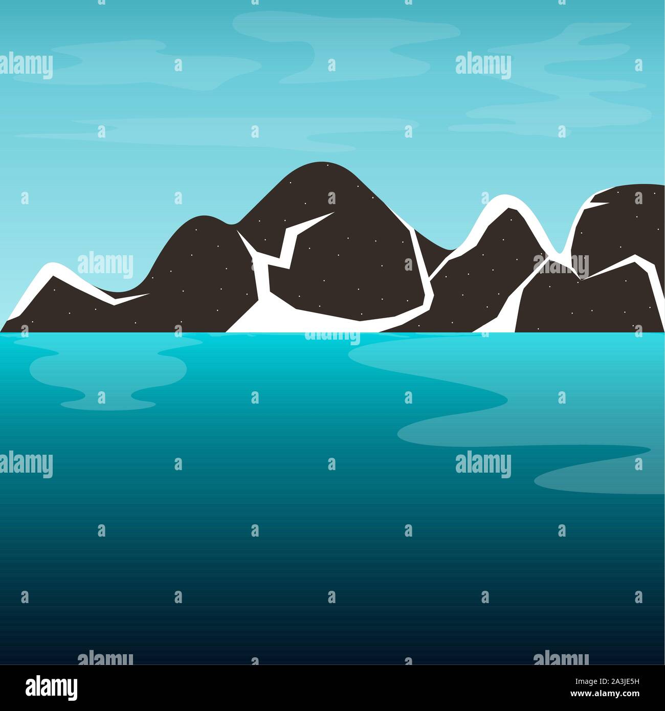 Beautiful winter natural landscape image - Vector illustration Stock ...