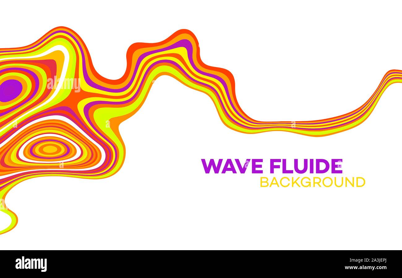 Modern poster with 80 s wave pattern. Abstract music pulse background. Trendy modern style. Rainbow color. Trendy gradient line style vector Stock Vector