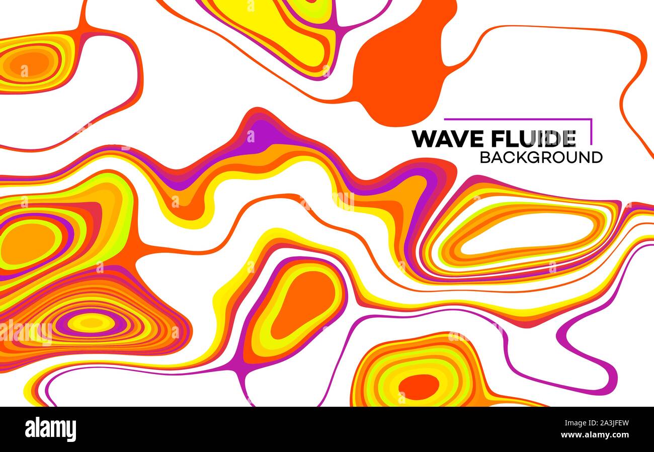 Modern poster with 80 s wave pattern. Abstract music pulse background. Trendy modern style. Rainbow color. Trendy gradient line style vector Stock Vector
