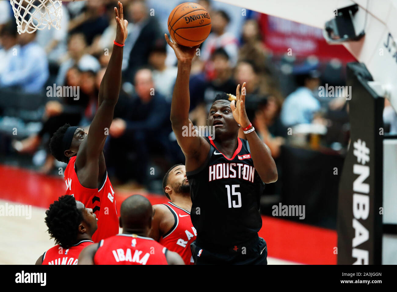 Houston Rockets center Nene (42) dunks against the Brooklyn Nets in the  first half of an NBA basketball game on Monday, Dec. 12, 2016, in Houston.  (AP Photo/George Bridges Stock Photo - Alamy