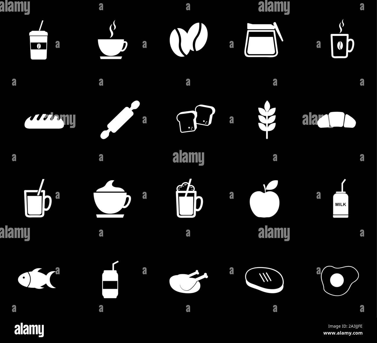 Food and drinks icon set pack vector design Stock Vector Image & Art ...