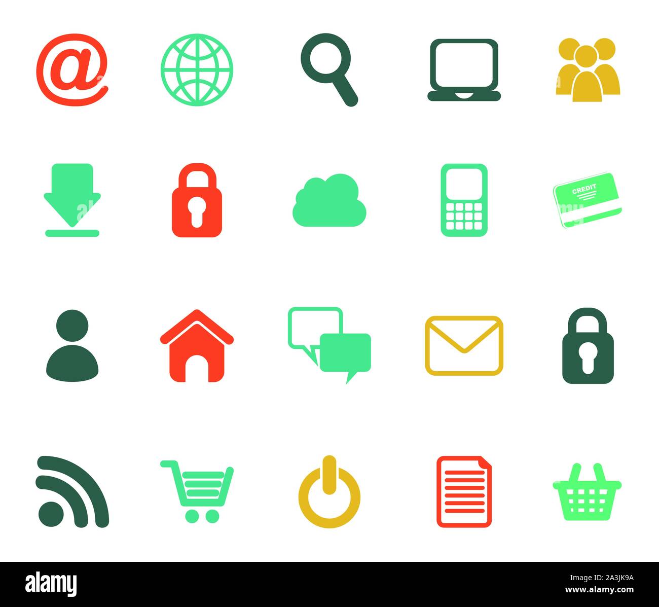 Isolated social media icon set design Stock Vector Image & Art - Alamy