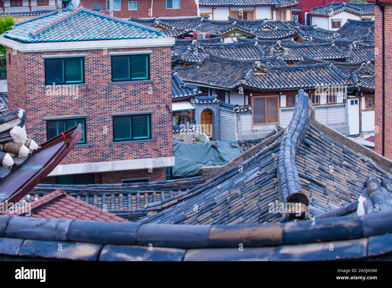 Bukchon hanok village in Seoul Korea Stock Photo