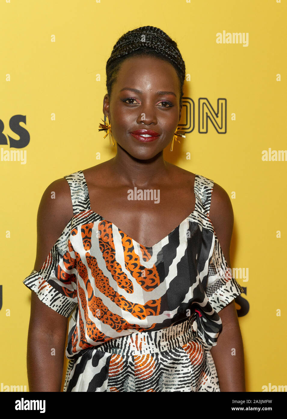 New York, NY - October 8, 2019: Lupita Nyong’o wearing dress by Eki