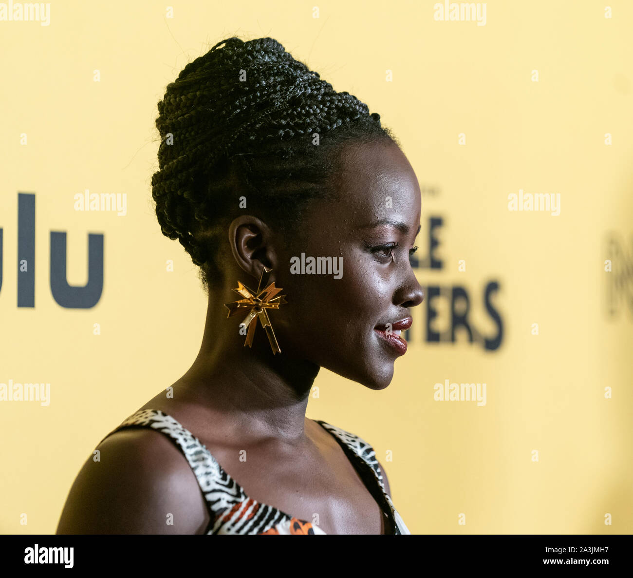 New York, NY - October 8, 2019: Lupita Nyong’o wearing dress by Eki