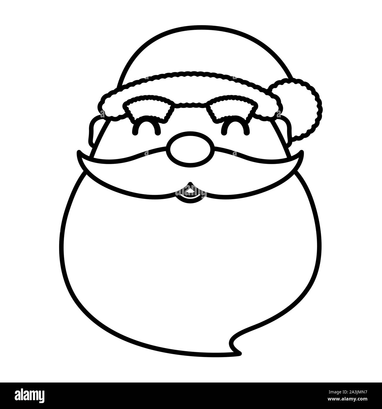 merry christmas santa claus head character Stock Vector Image &amp; Art - Alamy