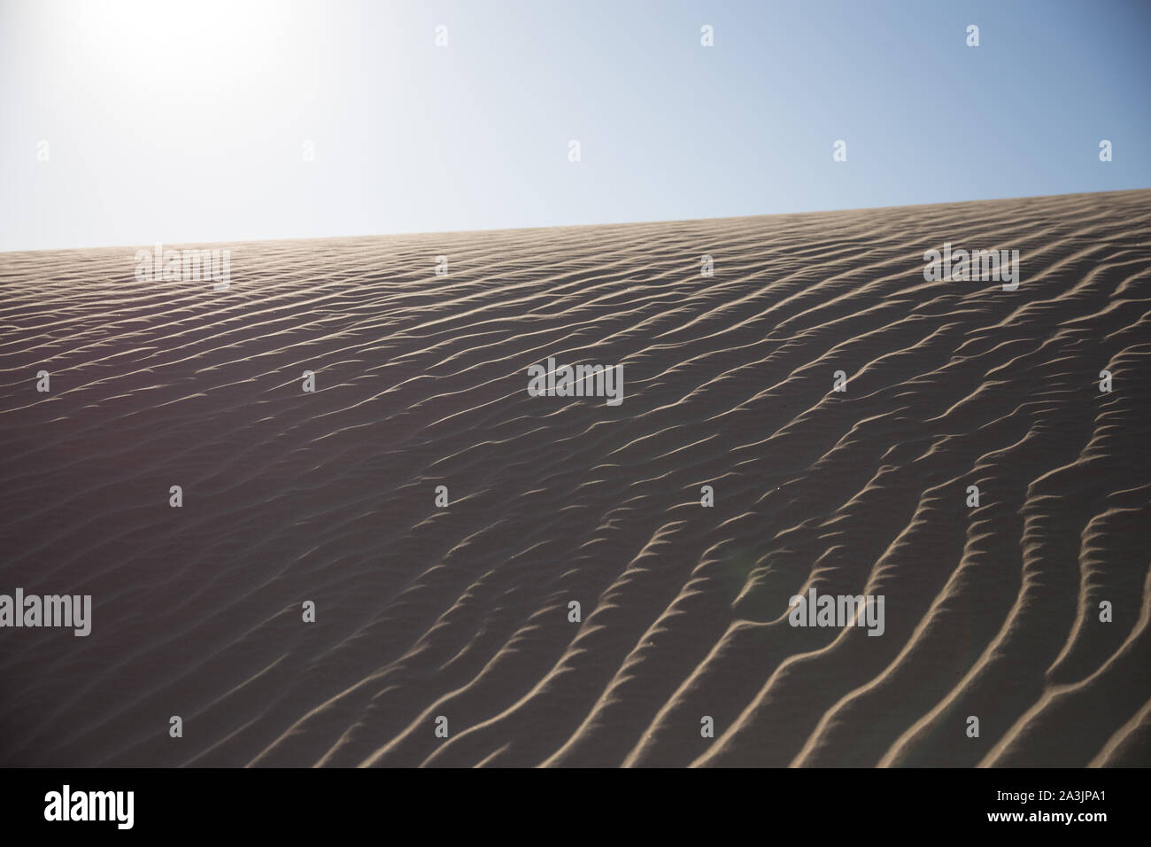 Ripples on a hill at the sand dunes in the desert near Yuma, AZ Stock