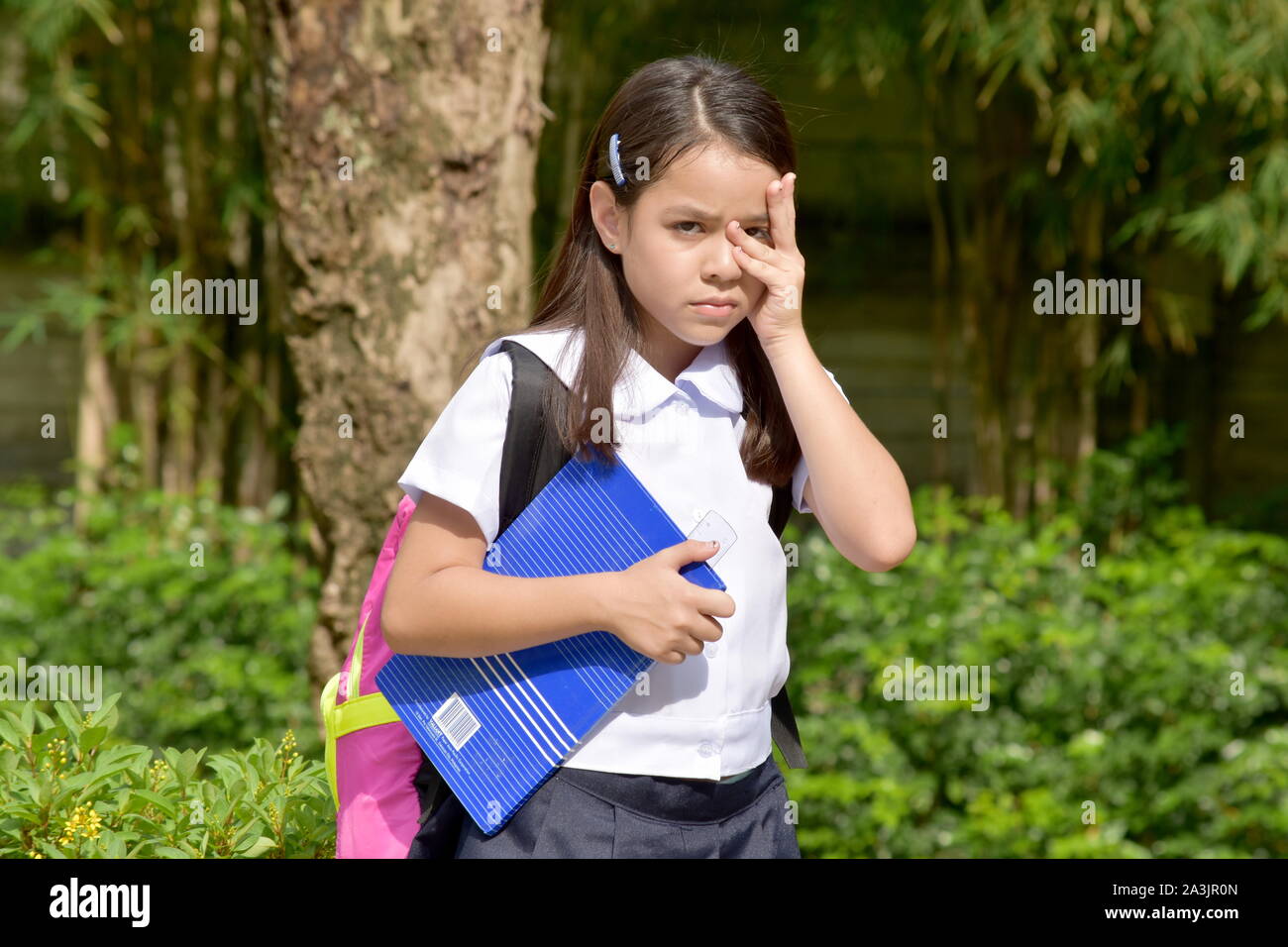 A Shy Girl Student Stock Photo