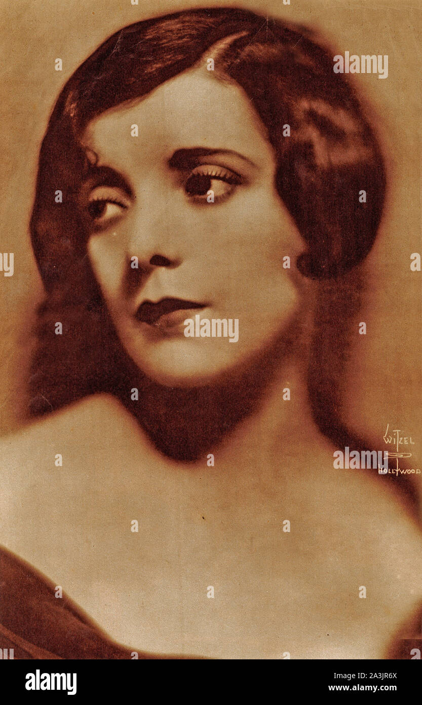 Studio portrait of Hollywood actress, Alma Rubens, famous during the era of silent movies. Centrefold from Picture Show Art Supplement 22.5.1926. Stock Photo