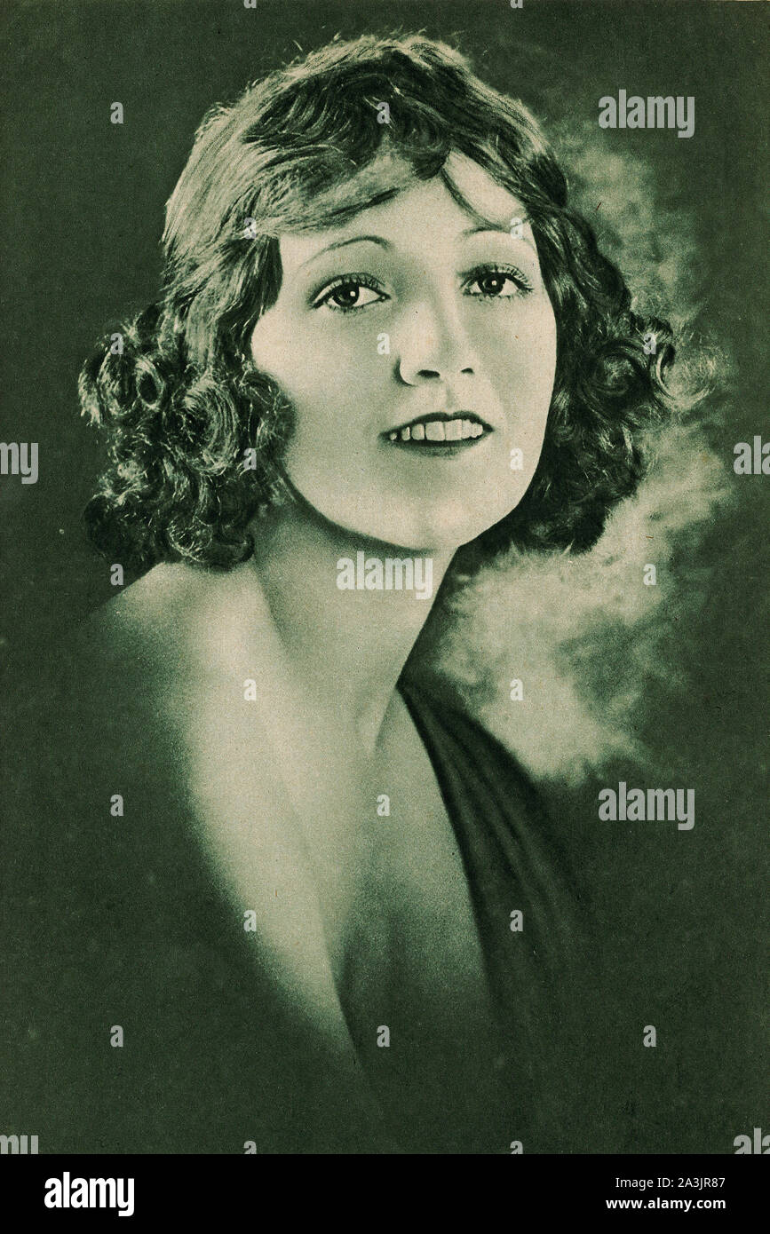 Studio portrait of Hollywood actress, Constance Talmadge, famous during the era of silent movies. Centrefold from Picture Show Art Supplement circa 1923. Stock Photo