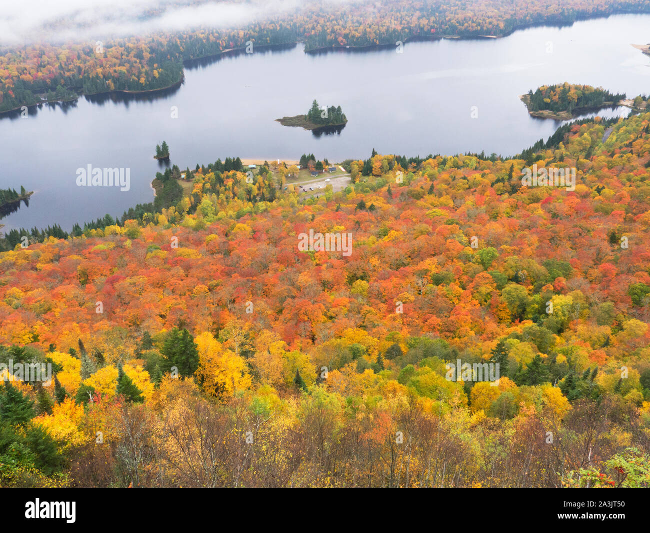 Fall colors in Quebec, in Mont Tremblant Provincial Park Stock Photo
