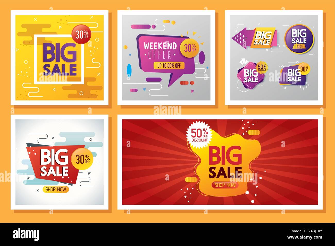 commercial set labels with offer lettering Stock Vector Image & Art - Alamy