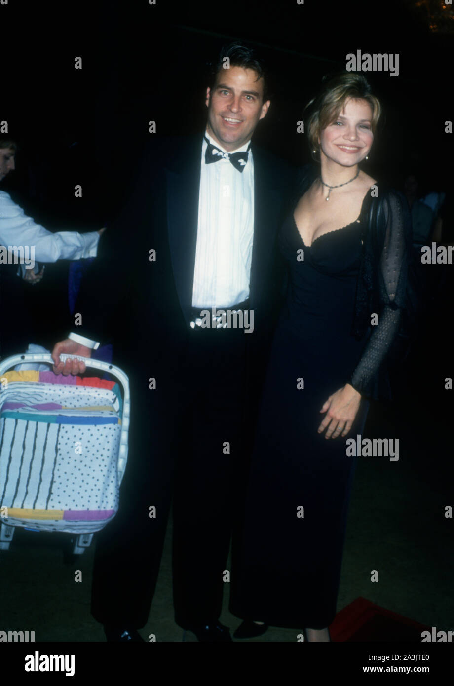 Los Angeles, California, USA 28th January 1995 Actor Ted McGinley, wife Gigi Rice and son Beau