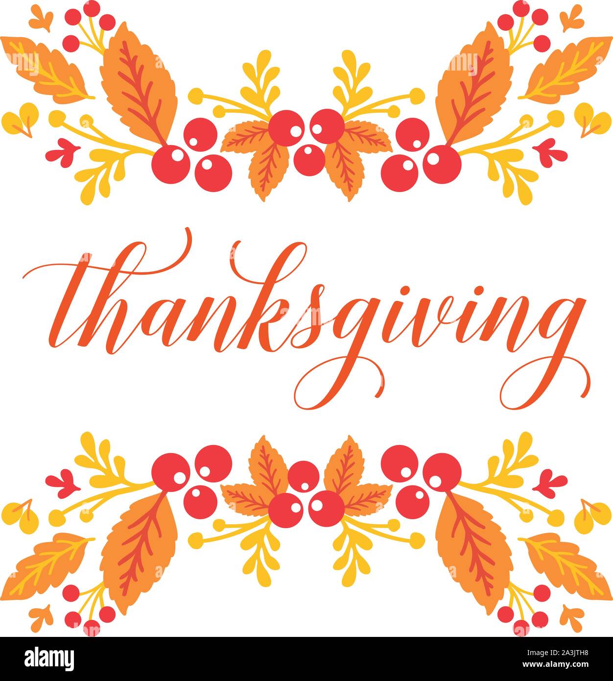 Lettering poster of thanksgiving, with graphic pattern autumn leaf ...