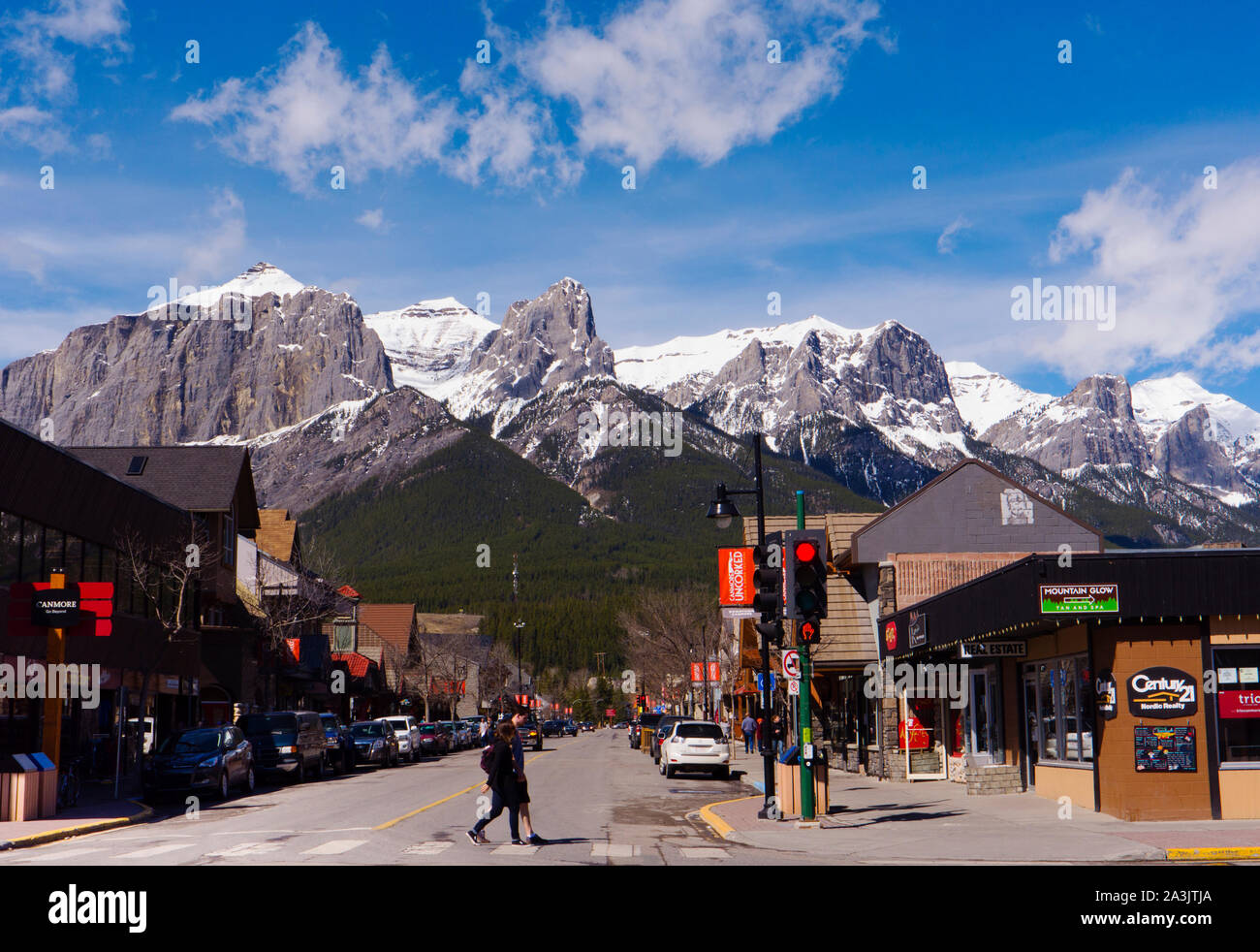 Downtown Canmore, Alberta Stock Photo Alamy