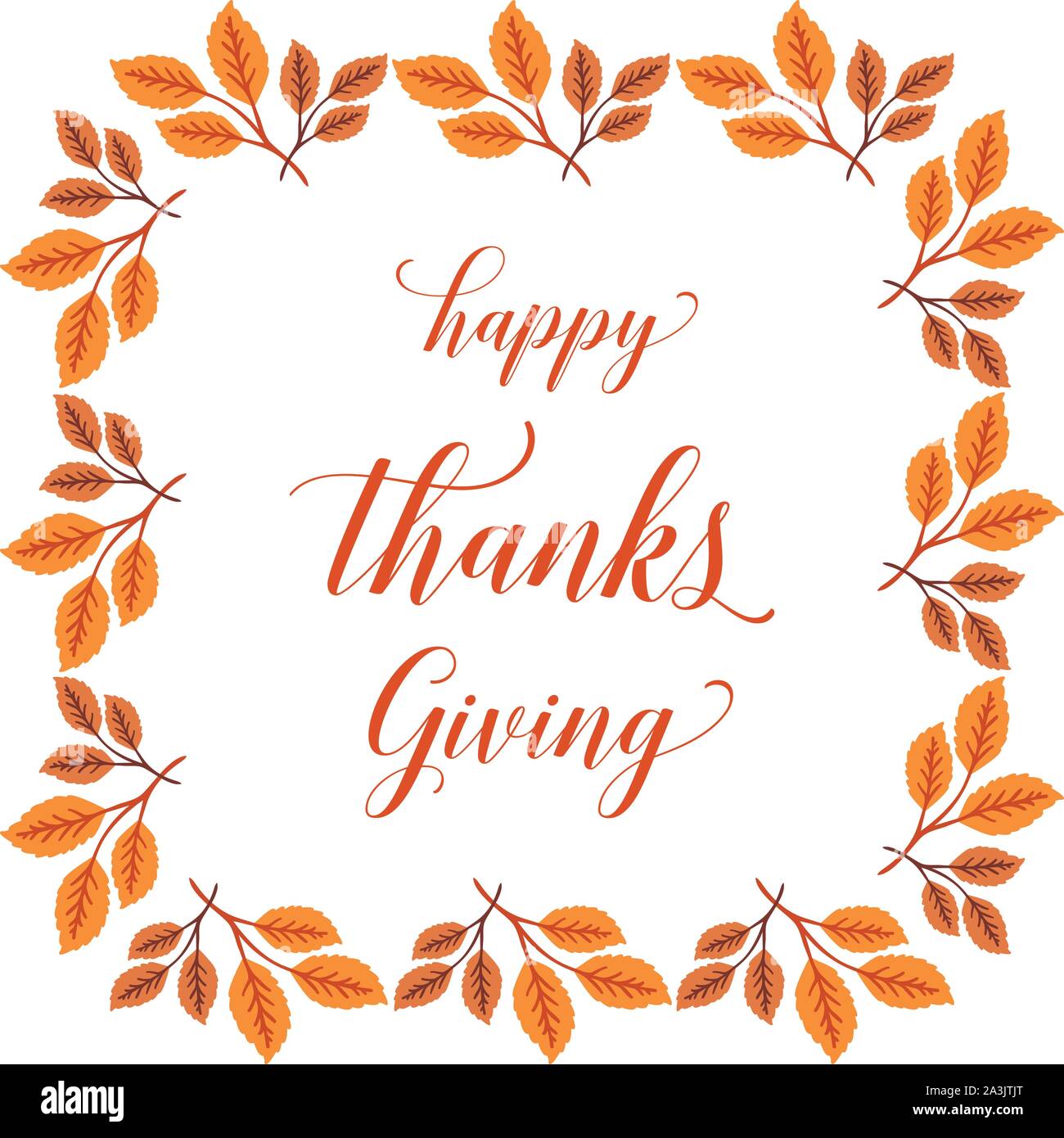 Lettering poster of thanksgiving, with graphic pattern autumn leaf ...