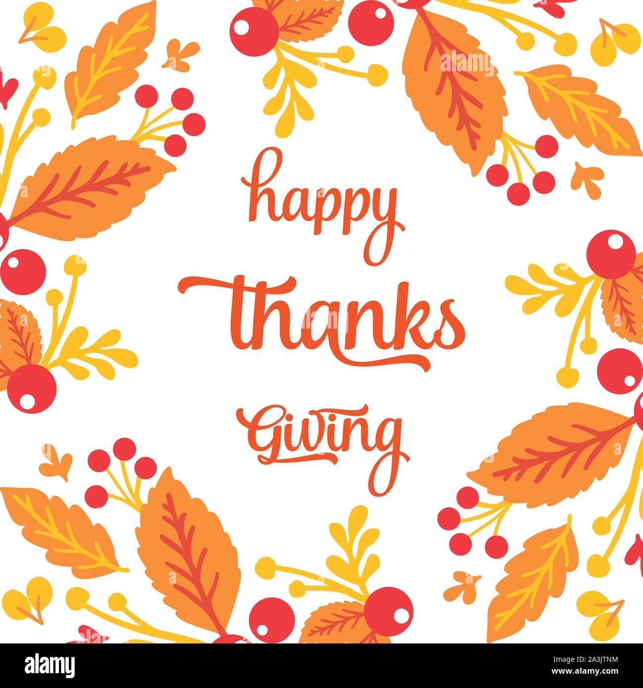 Concept of card thanksgiving, with elegant autumn leaves frame. Vector ...