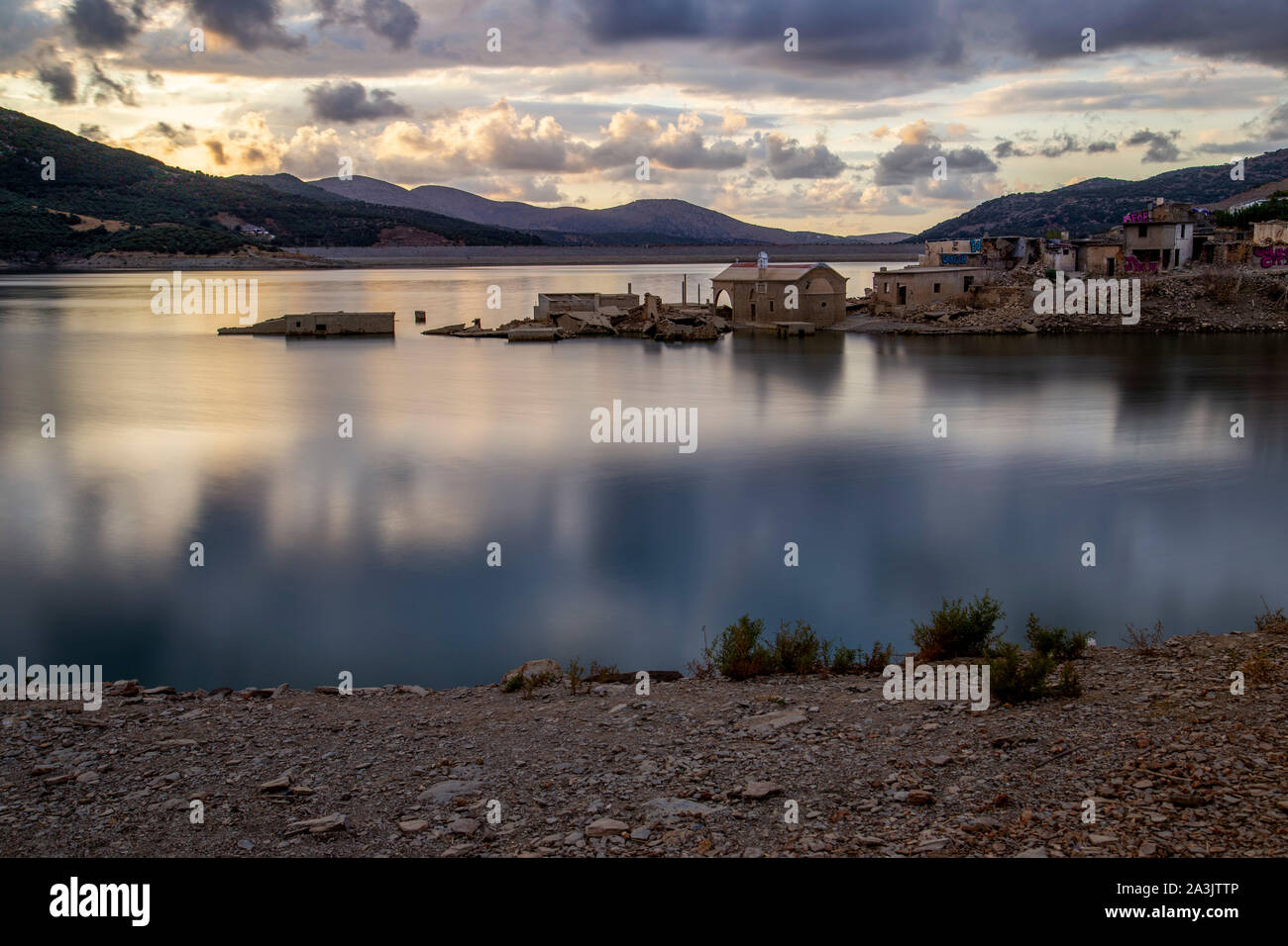 sfedyli sunk village in crete island Greece Stock Photo