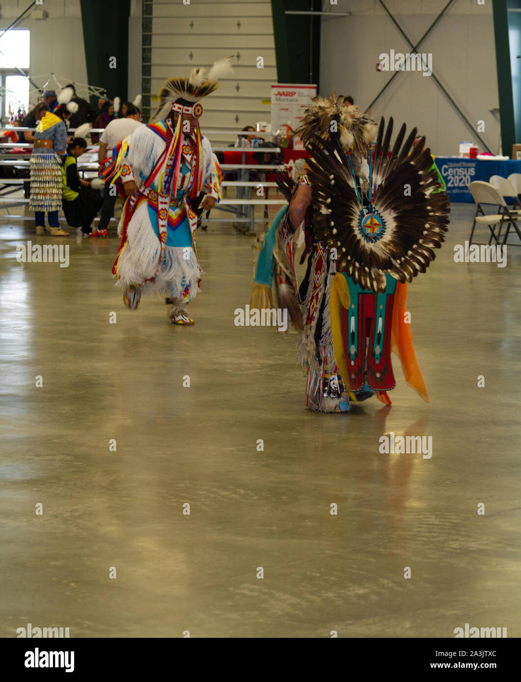 Native American Dancers Dressed In Full Regalia At A Pow Wow Where Native American Dancers Dressed In Full Regalia At A Pow Wow Where