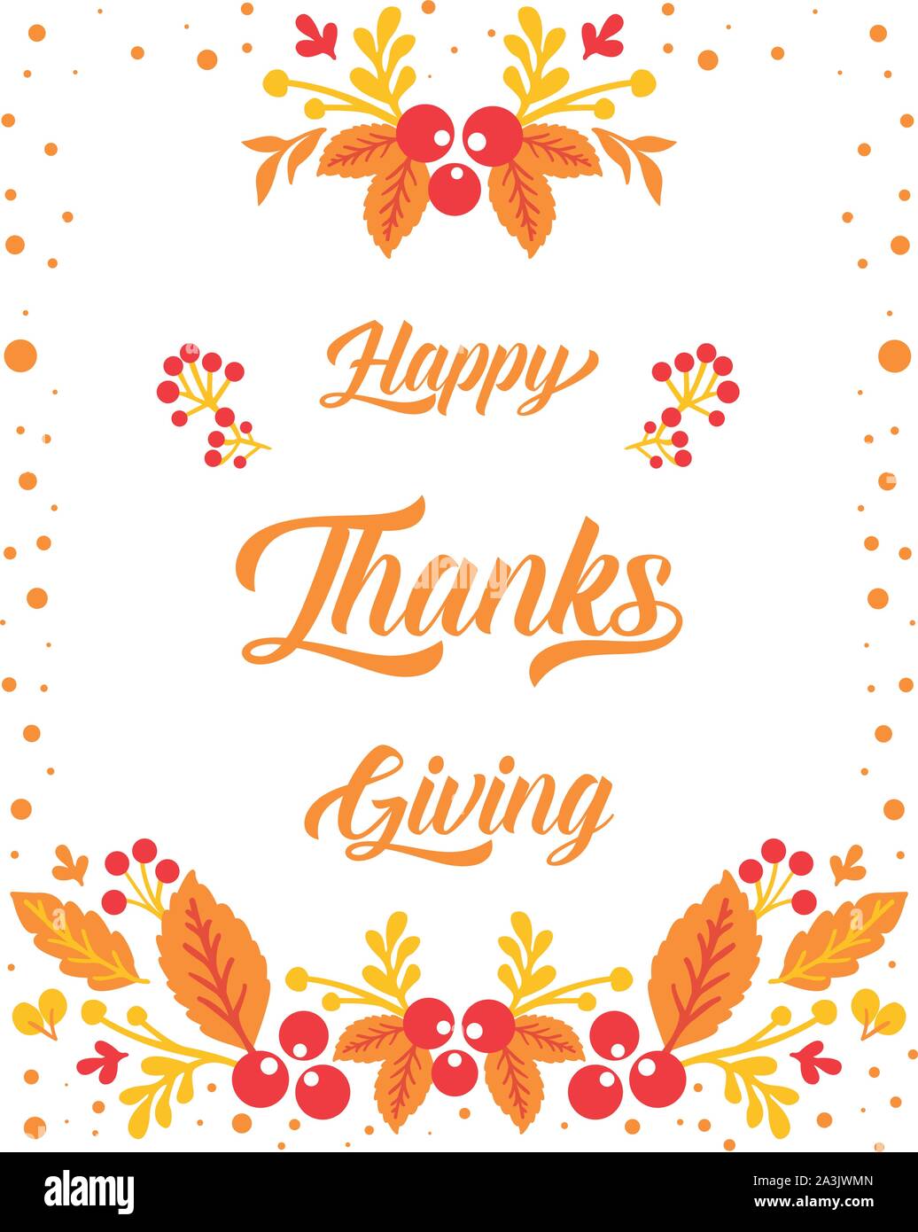 Card template of thanksgiving, with nature autumn leaves frame. Vector ...