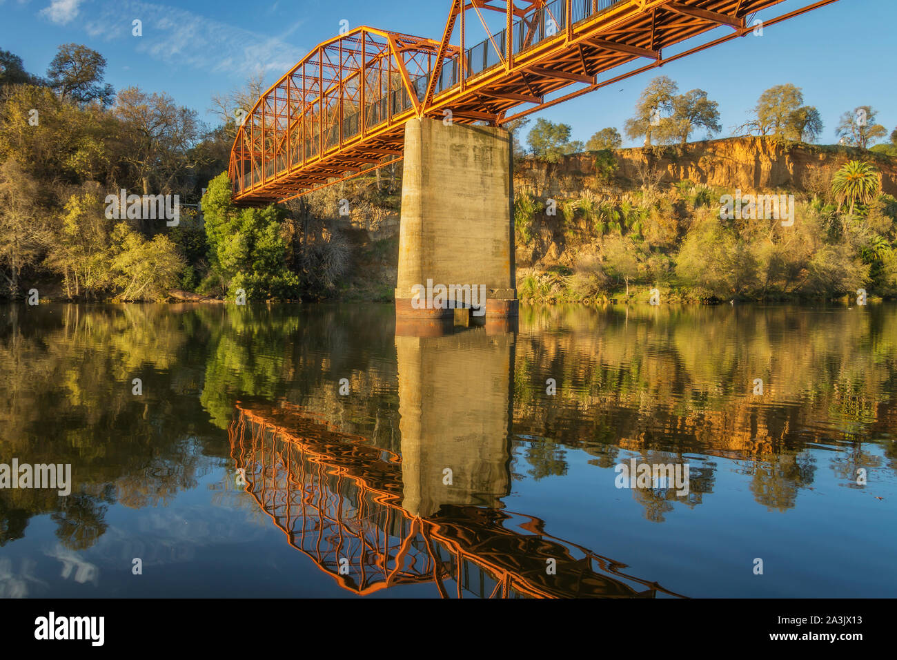 Fair Oaks Bridge Crosses over the American River near Sacramento, California Stock Photo Alamy