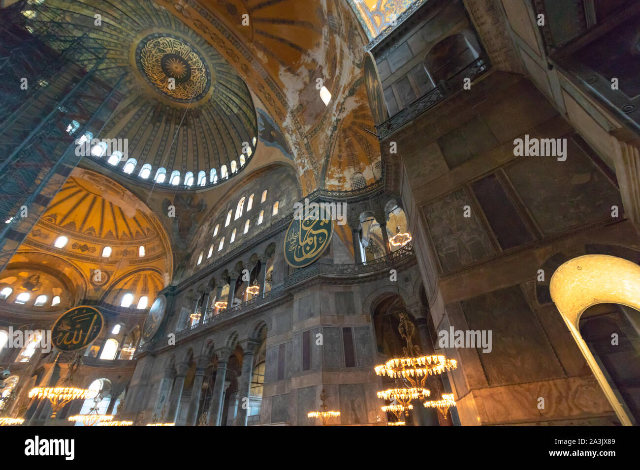 Interior of Hagia Sophia in Istanbul Stock Photo