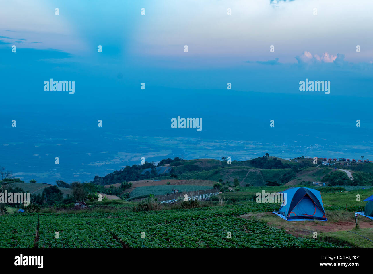 Beautiful mountain view green tent hi-res stock photography and images ...