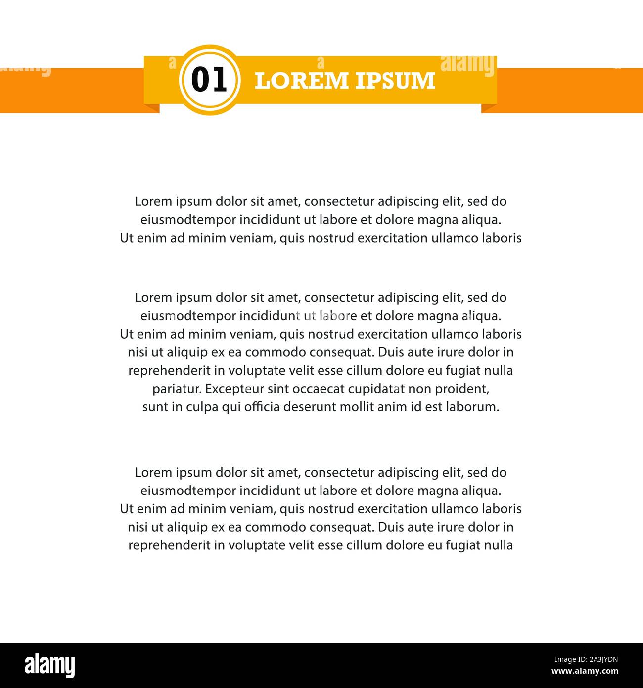 Document template with ribbon headline. Vector illustration Stock Vector