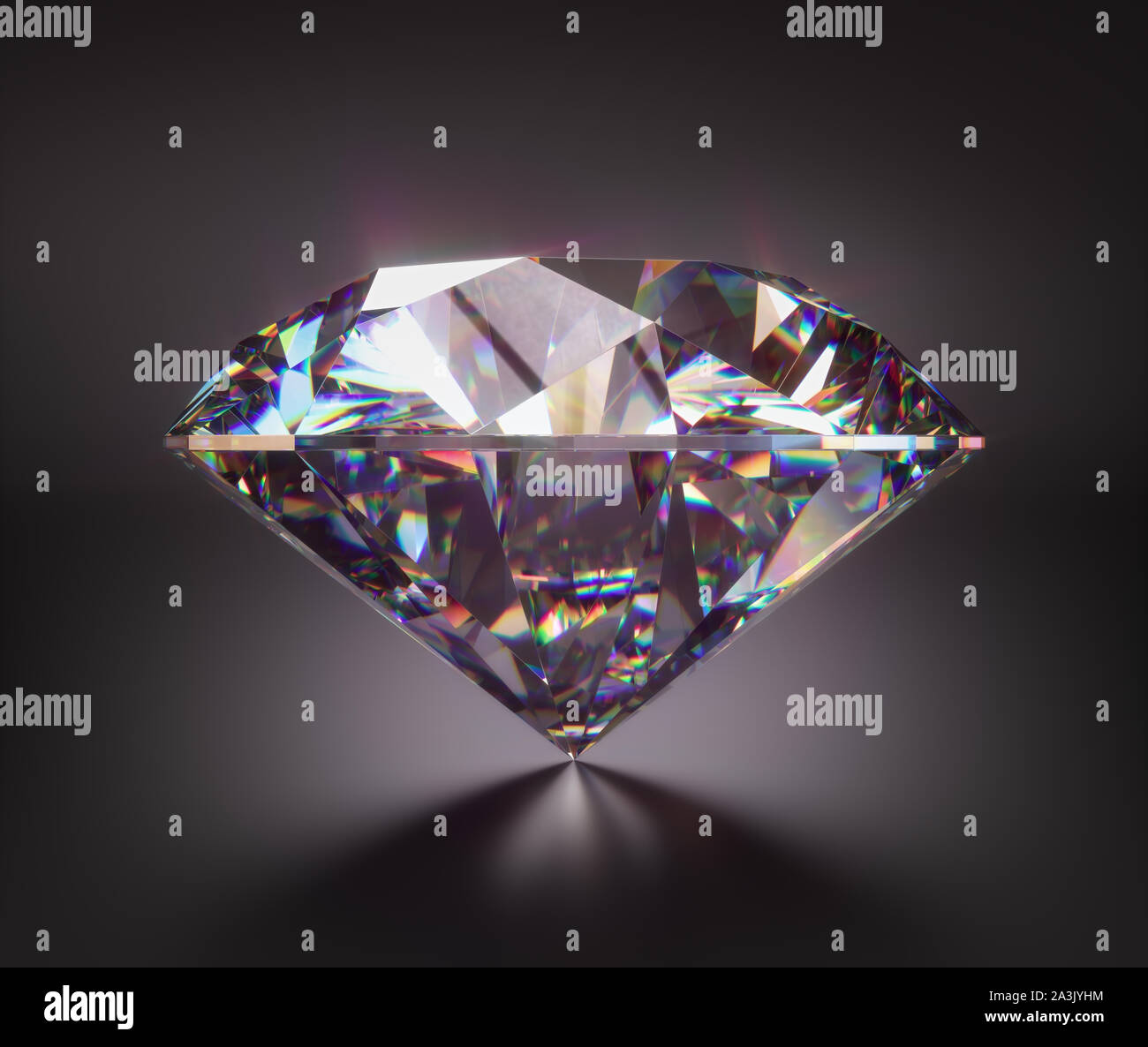 Giant diamond gem with clipping mask. 3D illustration with clipping path included. Stock Photo