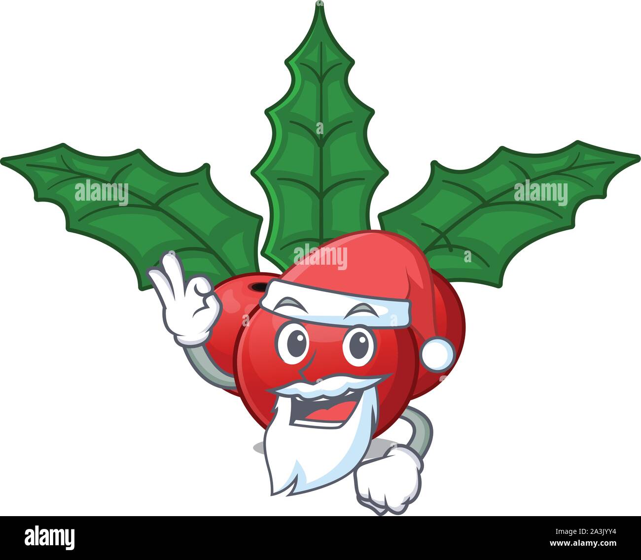 Santa christmas holly berry in the cartoon Stock Vector Image & Art - Alamy