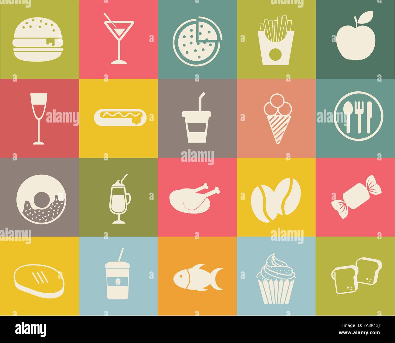 Food and drinks icon set pack vector design Stock Vector Image & Art ...