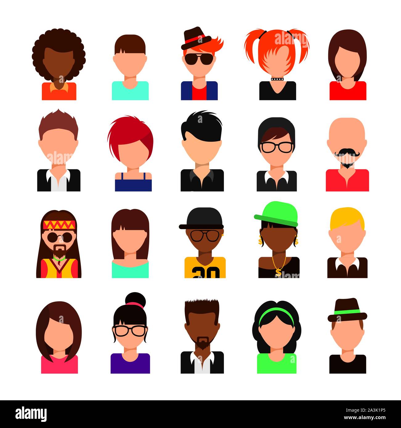Isolated social media avatars icon set design Stock Vector Image & Art ...