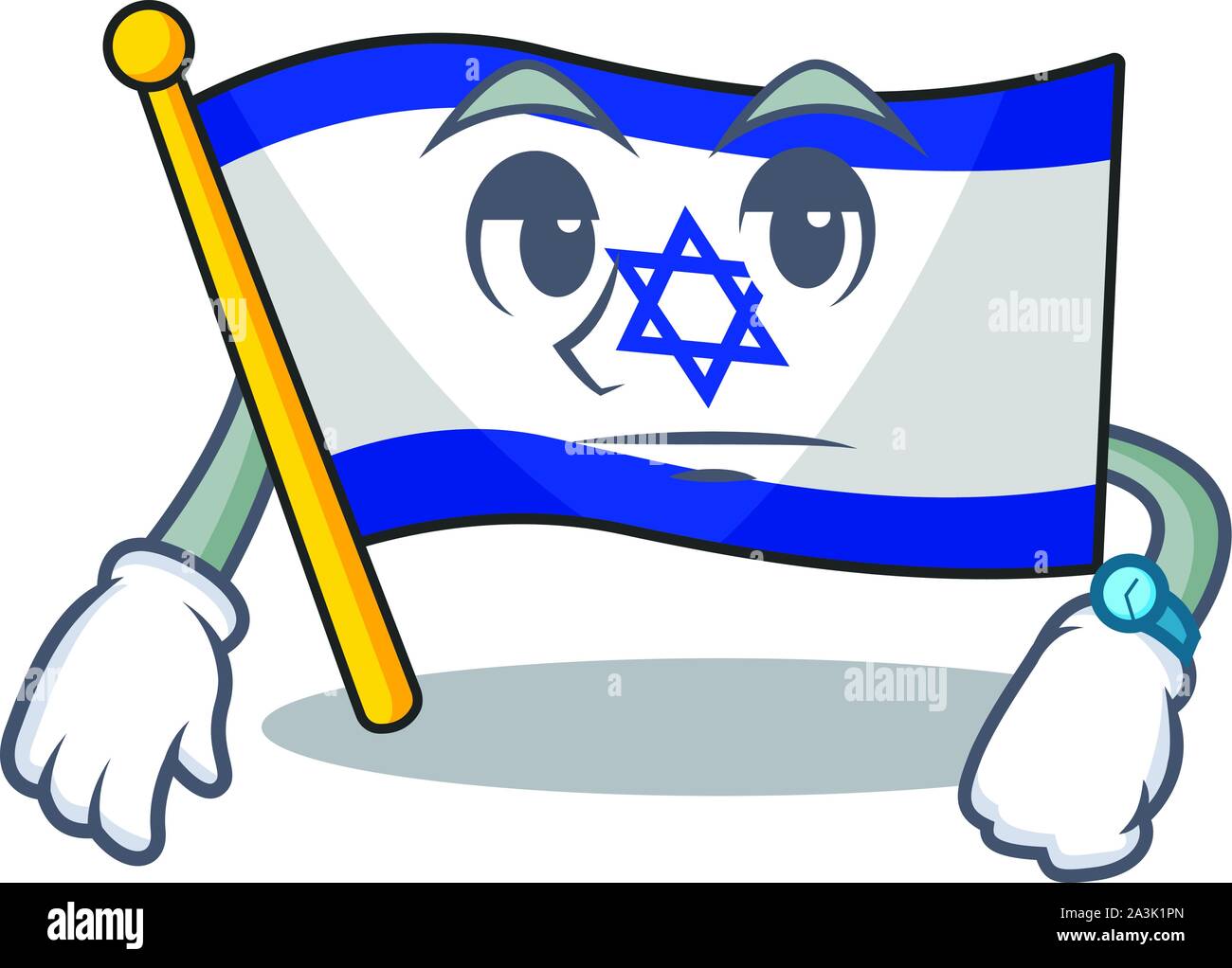 Waiting flag israel stored in cartoon cupboard Stock Vector