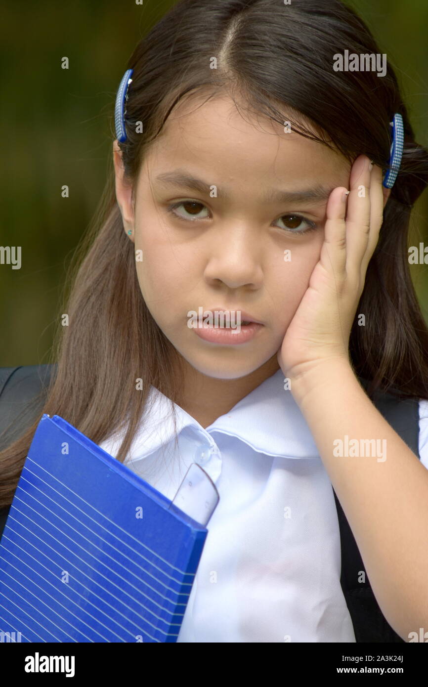 A School Girl Memory Problems Stock Photo